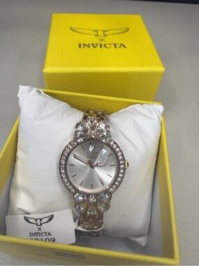 Invicta Rose Gold Crystal Accent Women's Bracelet Watch